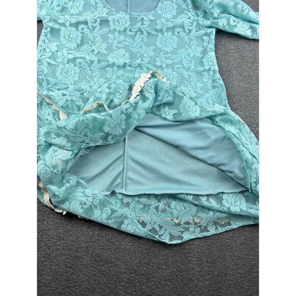 J&M Women's Light Blue Lace Long Sleeve Blouse Size Large - Picture 4 of 7